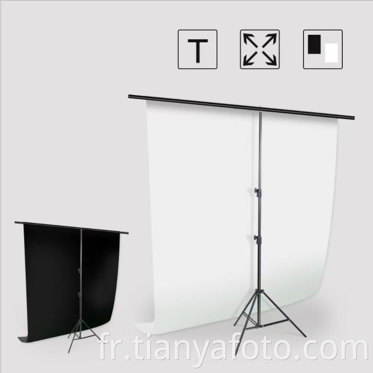 1.5x2m Photographie Professionnelle Photo Décors Portable T-Forme Fond Toile de Fond Support de Support